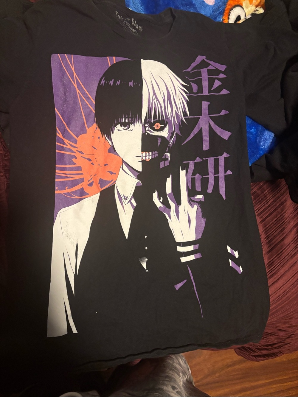 Black Tokyo Ghoul Kaneki Split-Face Graphic Tee - Men